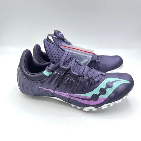 Saucony Womens Size 12 Showdown 5 Purple Track Spike Running Sneakers Shoes - Picture 1 of 1